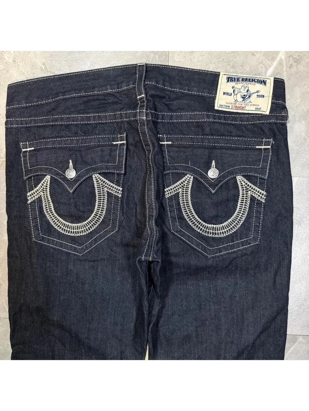 True Religion Made in USA Dark Wash Straight Jeans Size 40